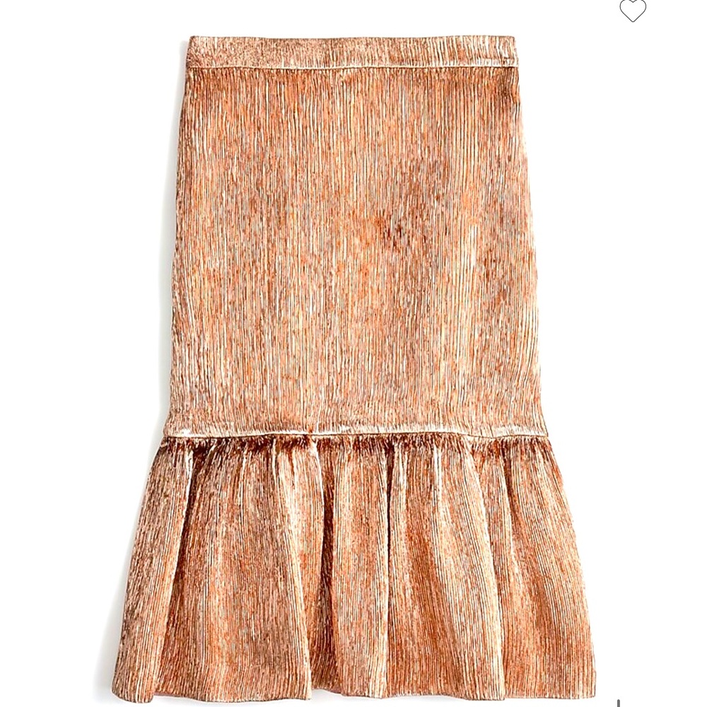 J.Crew Fluted Rose Gold Skirt, Size 2